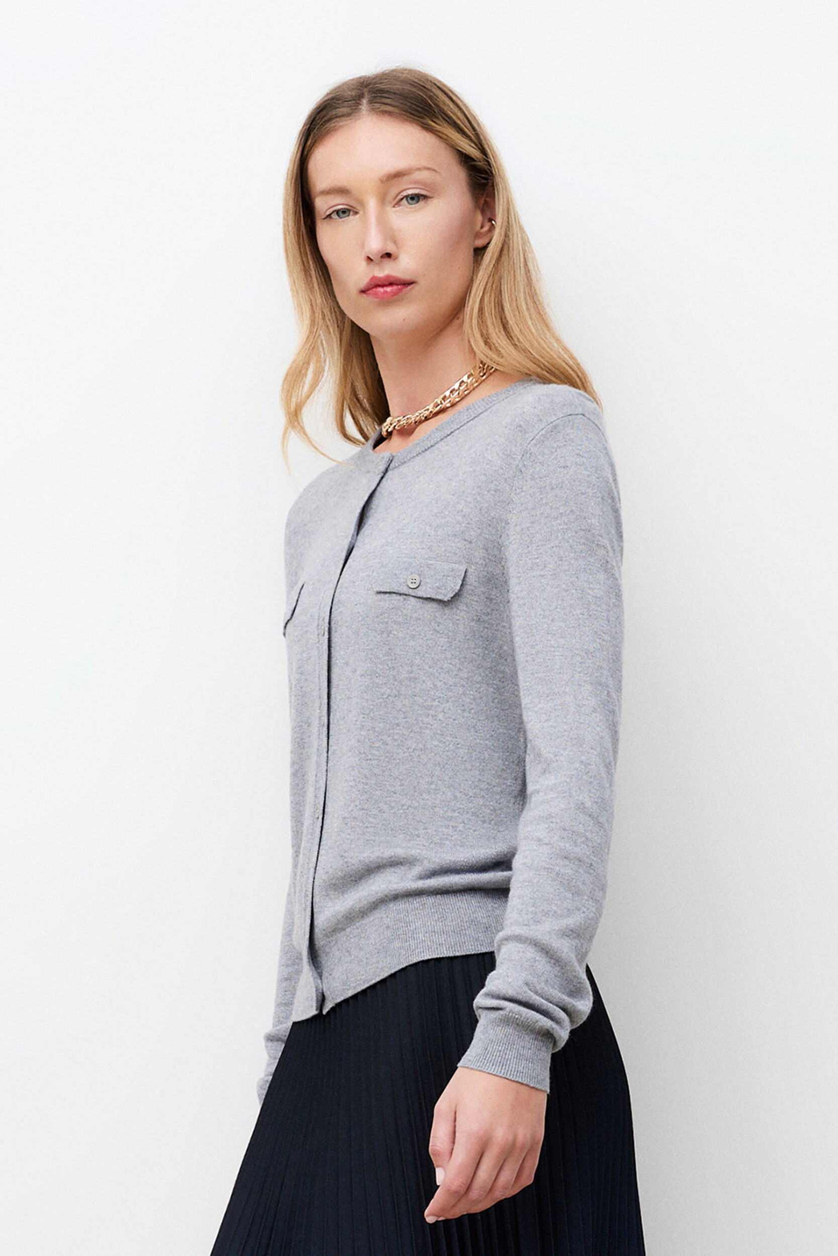 Gilet droit col rond laine MCAROLA, CAROLL