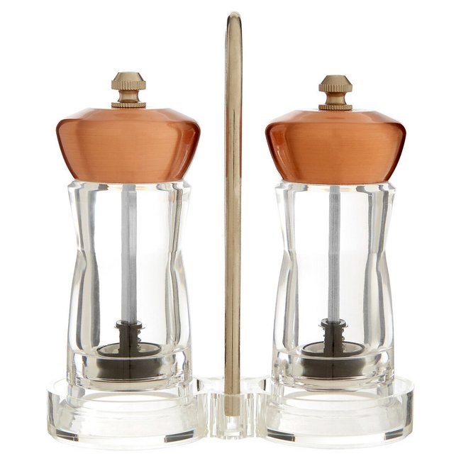 Salt & Pepper Mill Set with Stand - SO'HOME