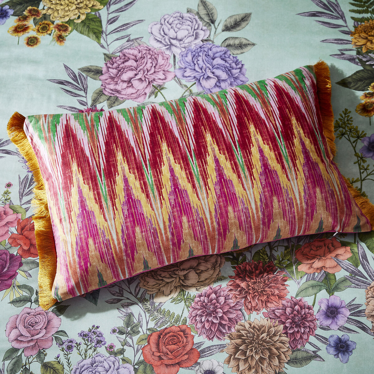 40x60cm ikat feather filled cushion, pink, Matthew Williamson Design ...