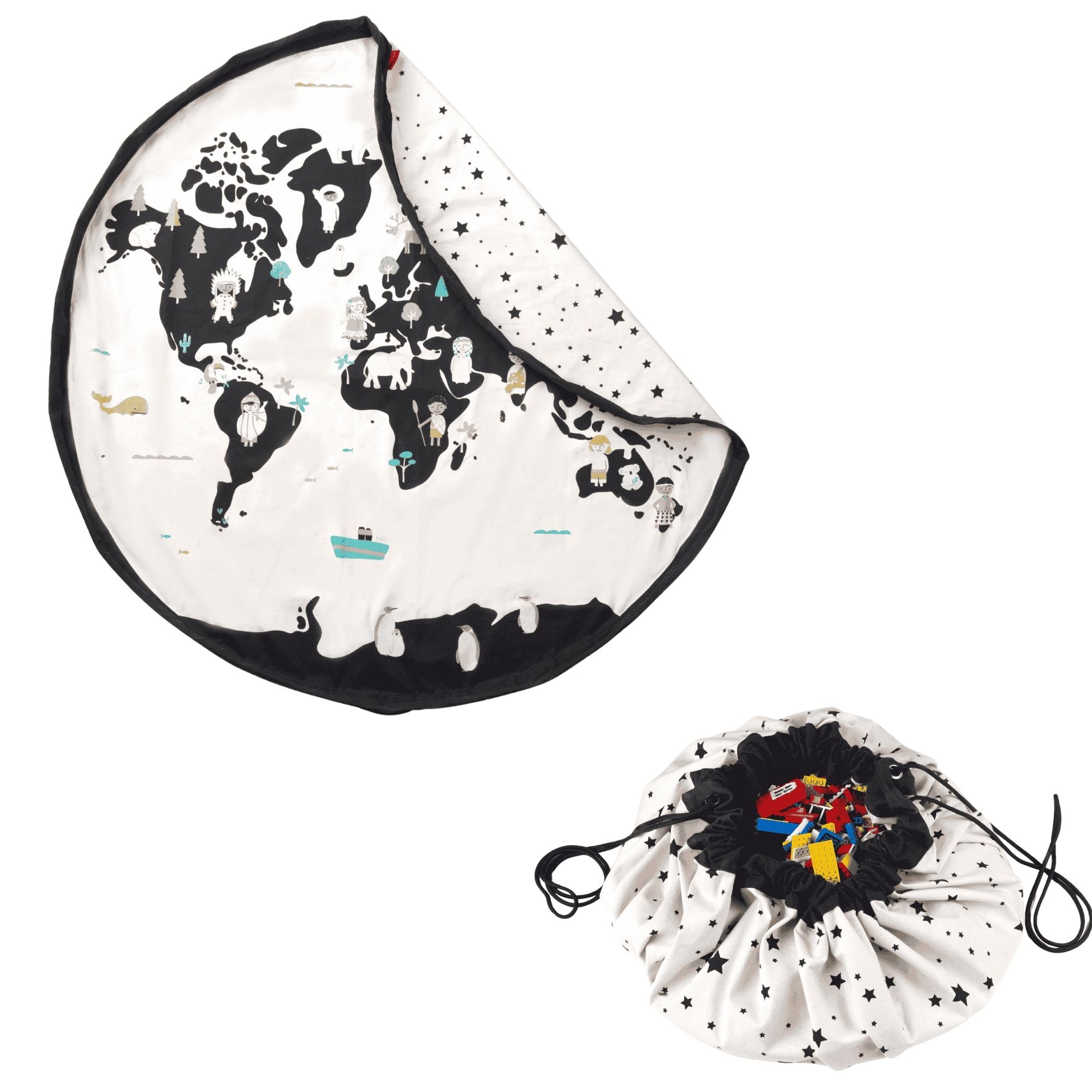 play&go - tapis de jeu & sac à jouets - worldmap/stars, PLAY ET GO