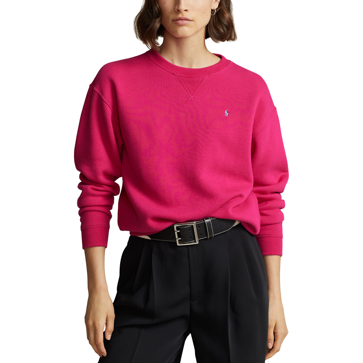 Pinksky cotton mix sweatshirt with crew neck, pink, Polo Ralph Lauren ...