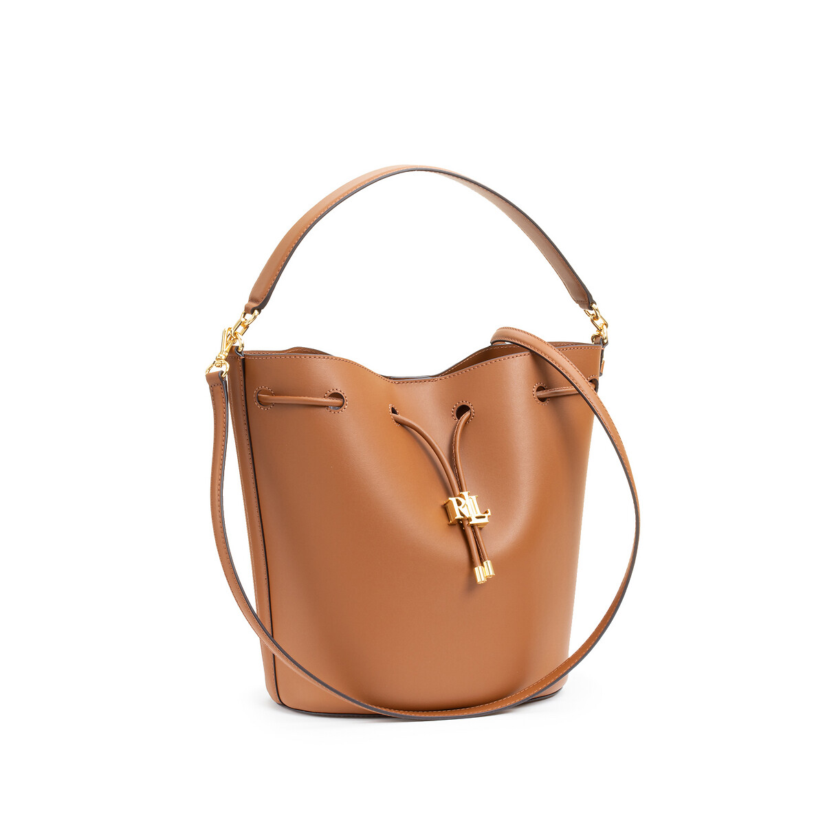 Andie leather bucket bag , brown 