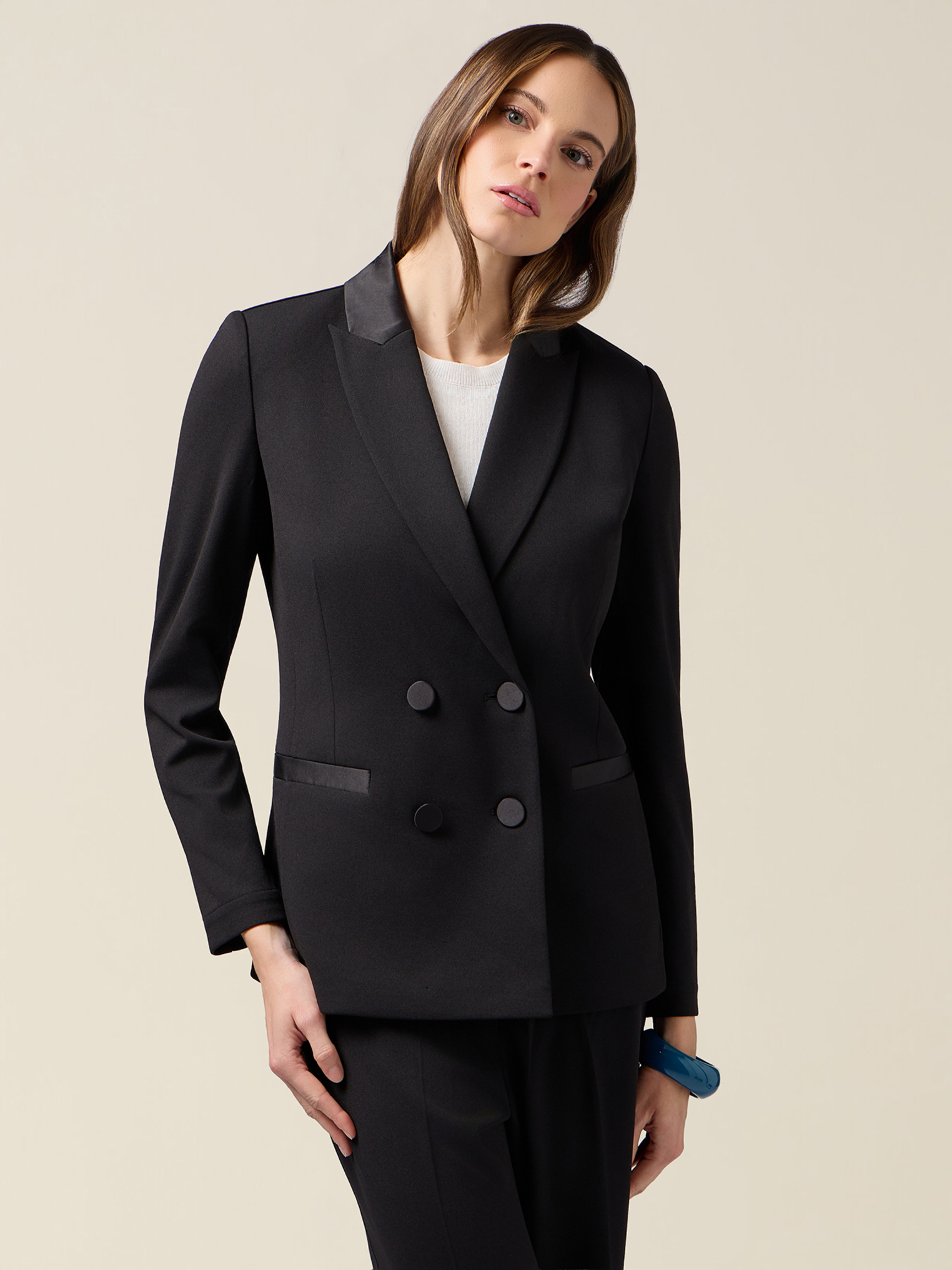 Blazer croisé avec boutons recouverts, OLTRE