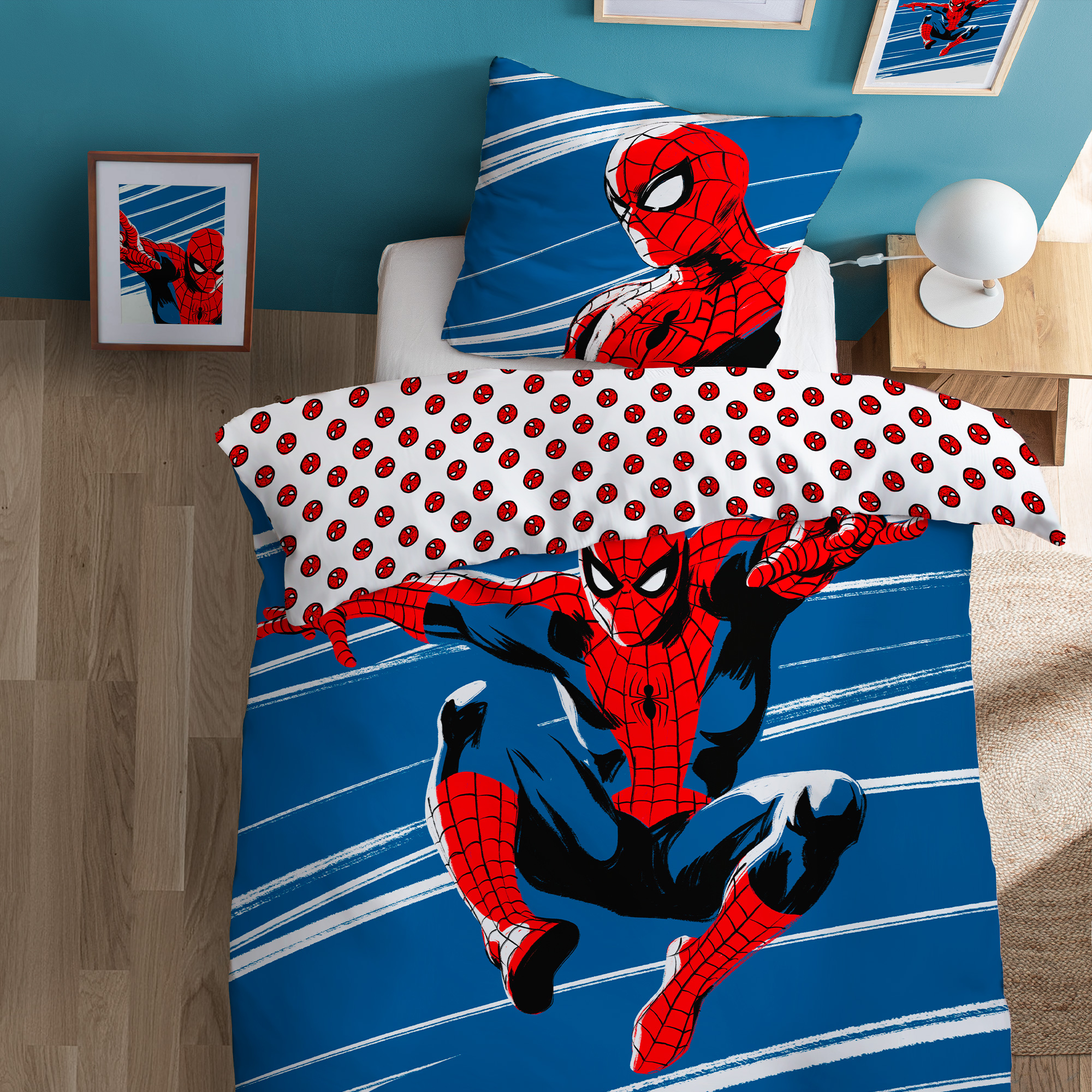 Parure de lit imprimée 100% coton, ANNIVERSARY, SPIDER-MAN