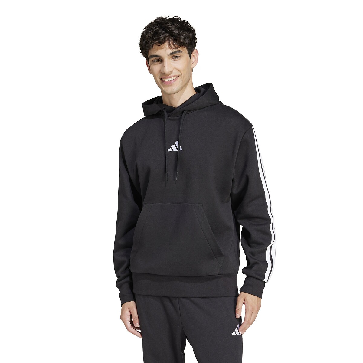 Sudadera polar básica con capucha de 3 rayas, ADIDAS SPORTSWEAR