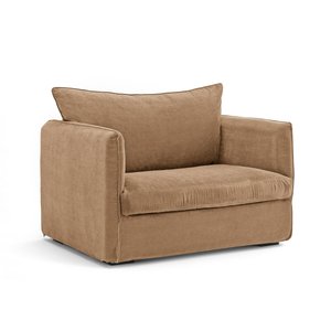 Fauteuil XL velours stonewashed, Neo Chiquito