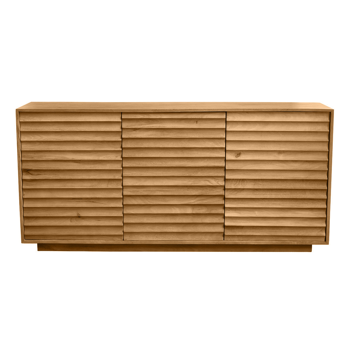 Buffet en bois manguier massif 3 portes L160 cm MATCHA, MILIBOO