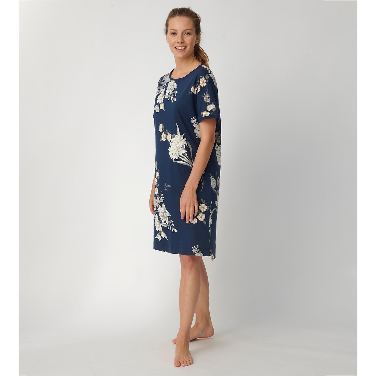 Printed organic cotton nightshirt with 