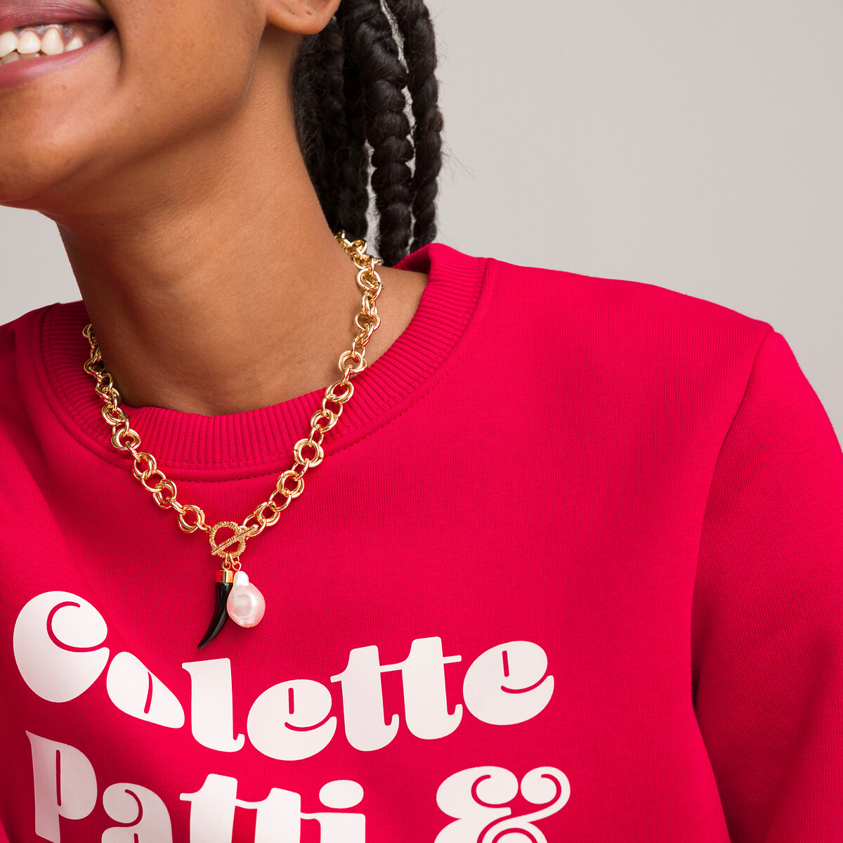 Pendant Chain Necklace Gold coloured La Redoute Collections La Redoute