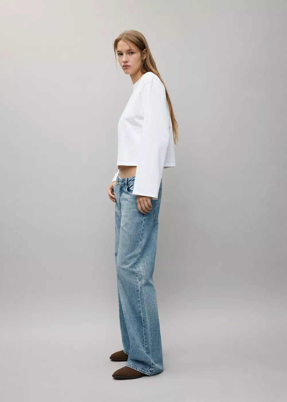 Jean wide leg à fermeture croisée, MANGO TEEN