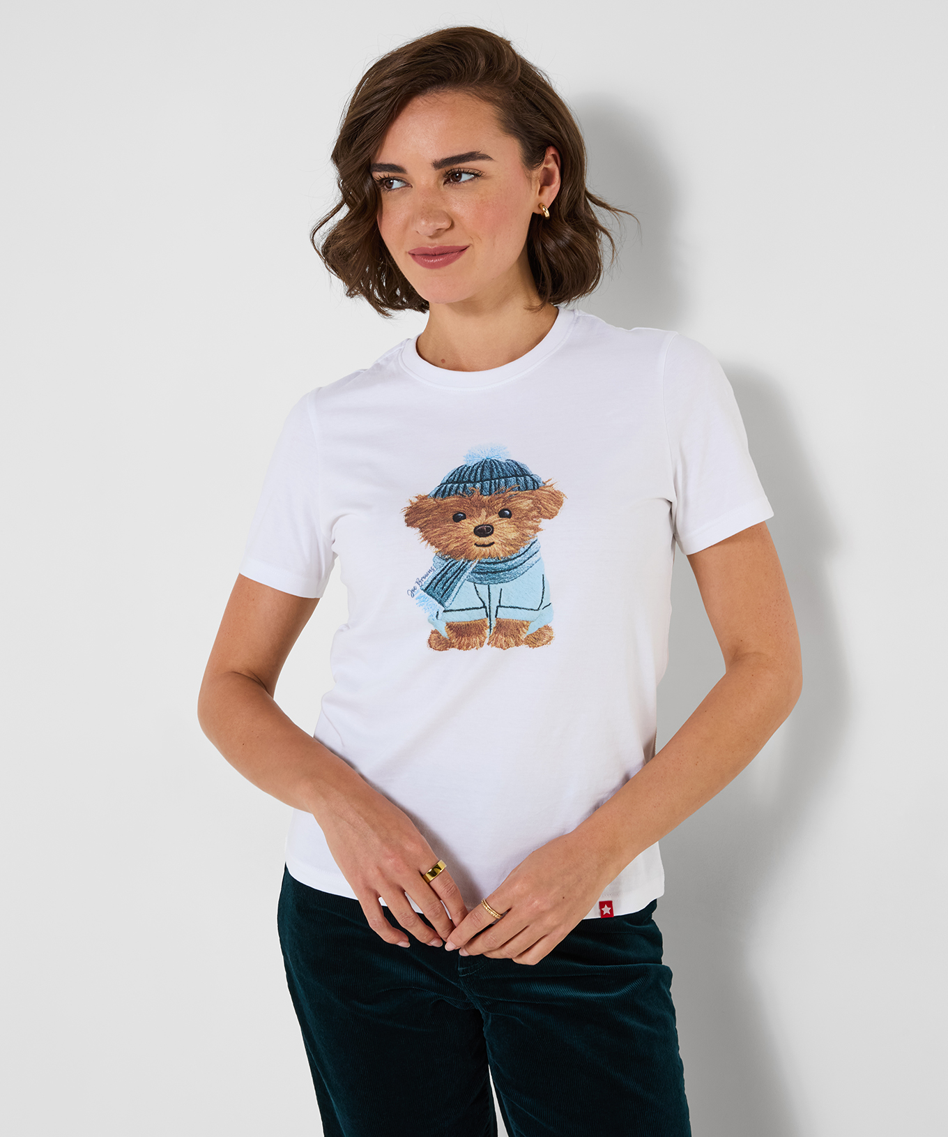T-Shirt à Manches Courtes Brodé Chien Teddy, JOE BROWNS