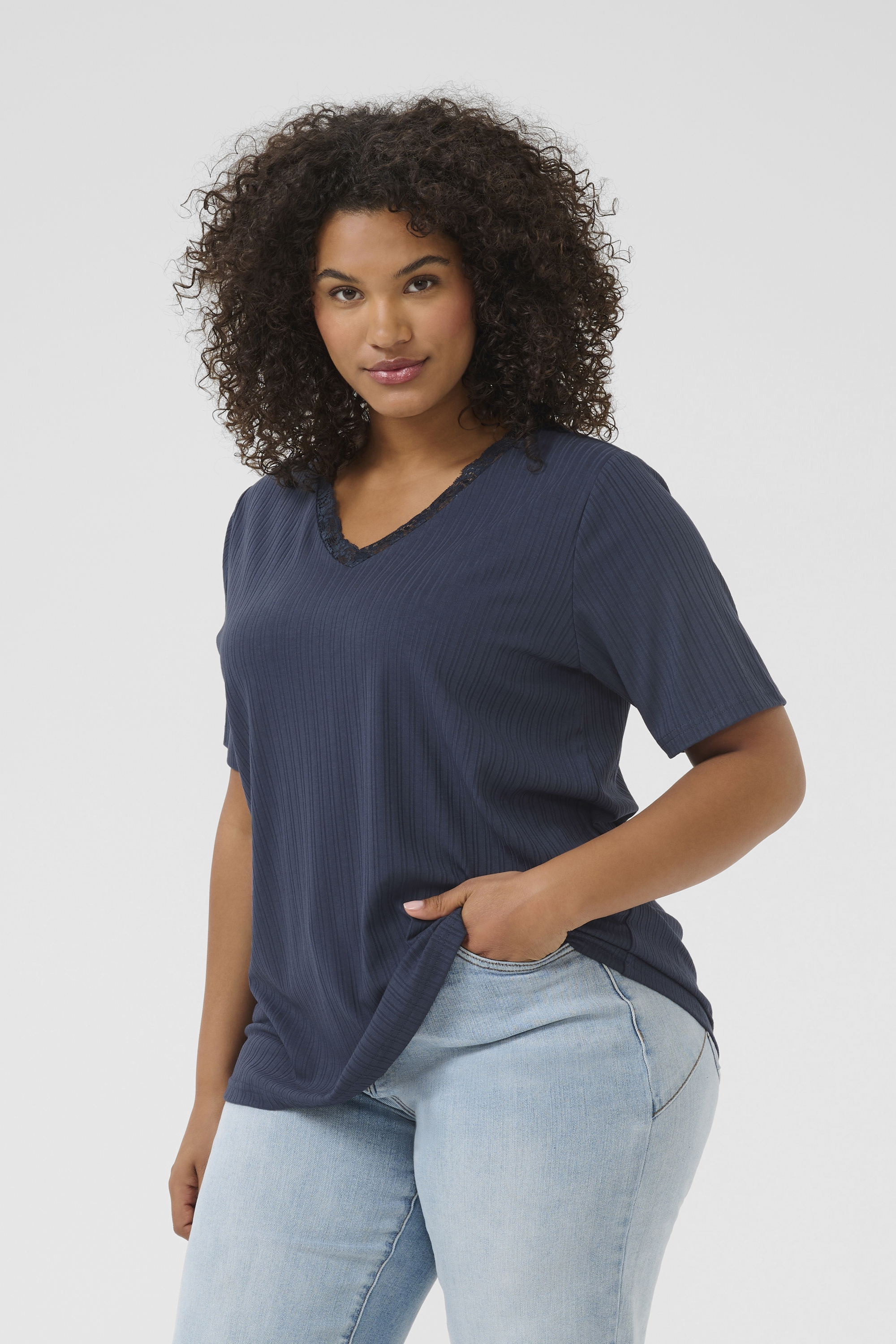 Short sleeved blouse, KAFFE CURVE