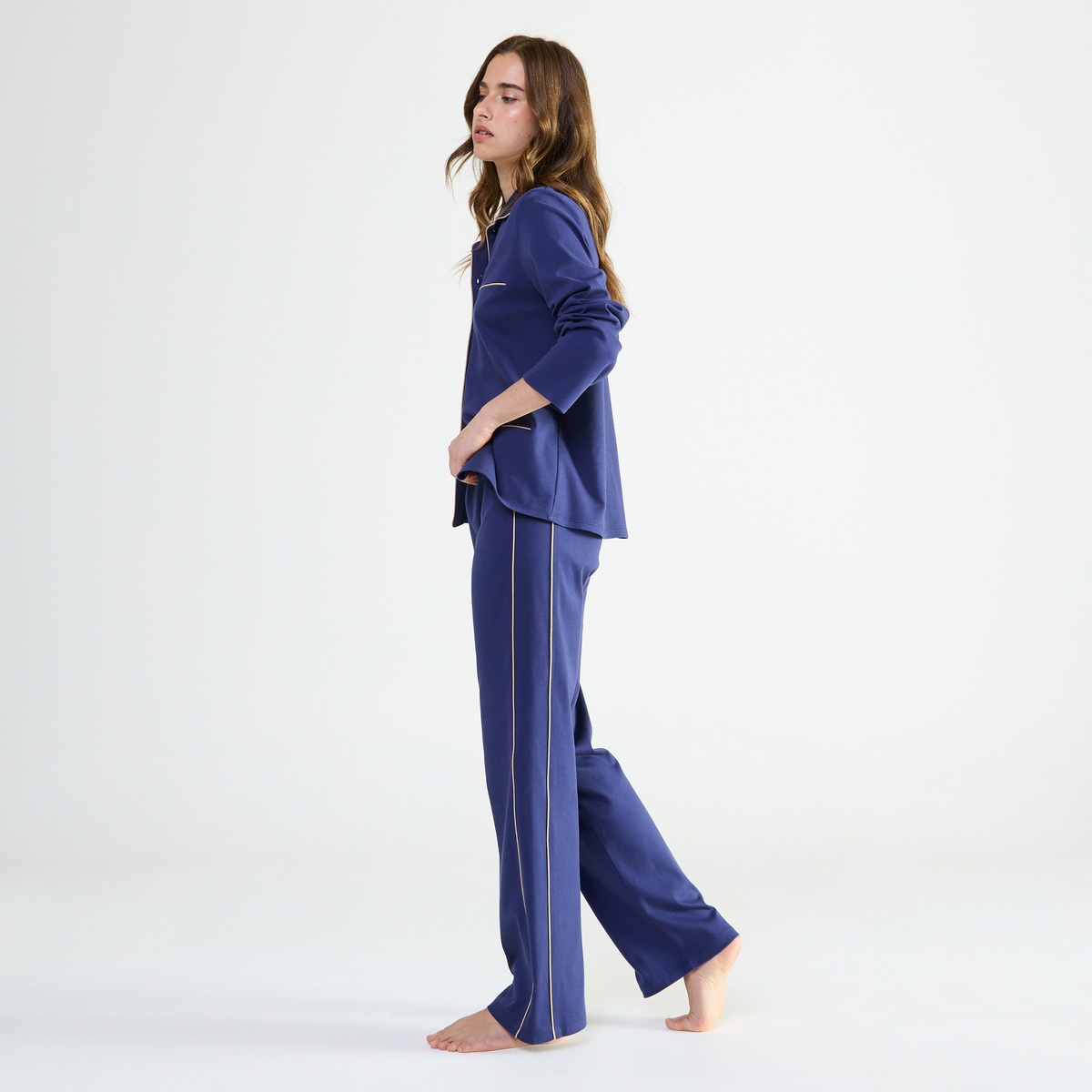 Pyjama col classique en coton MYSTÉRIEUSE, LAURENCE TAVERNIER