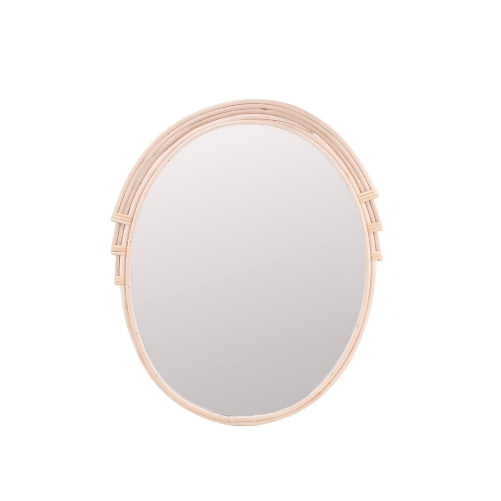 Miroir ovale contour rotin 46x36cm, ORNAMI