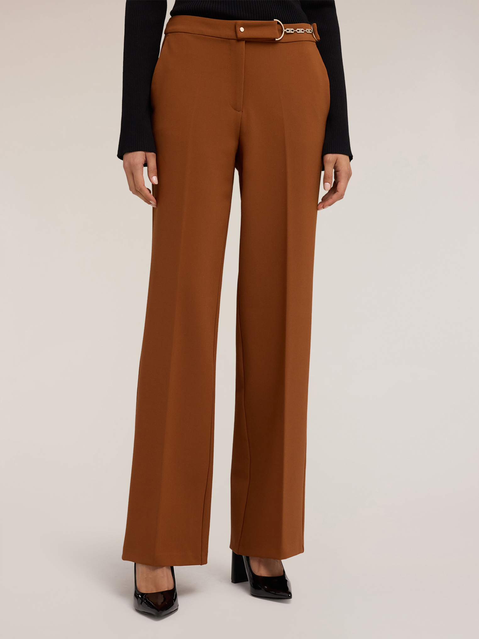 Pantalon palazzo avec passant en métal, MOTIVI