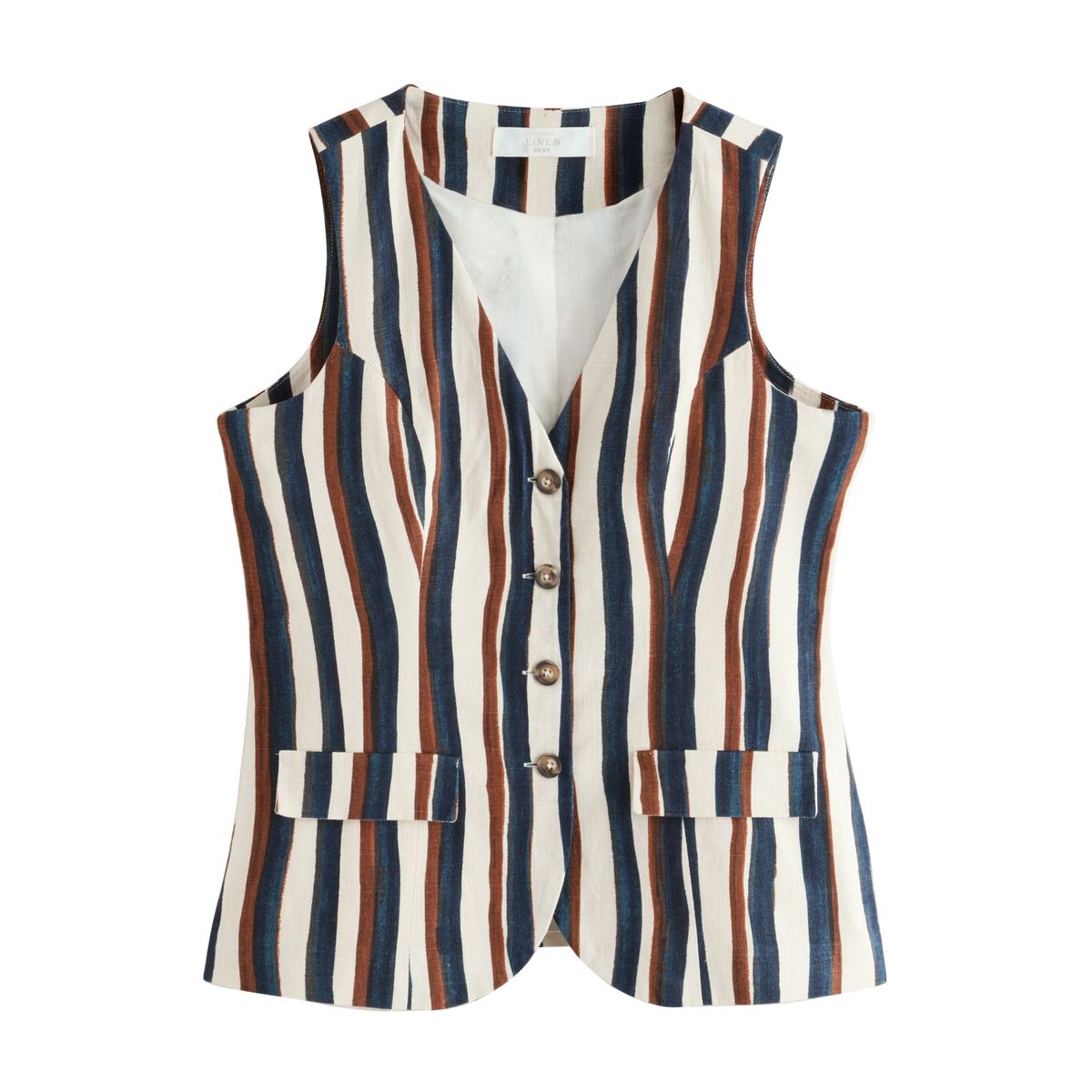 Gilet de costume en lin mélangé, NEXT