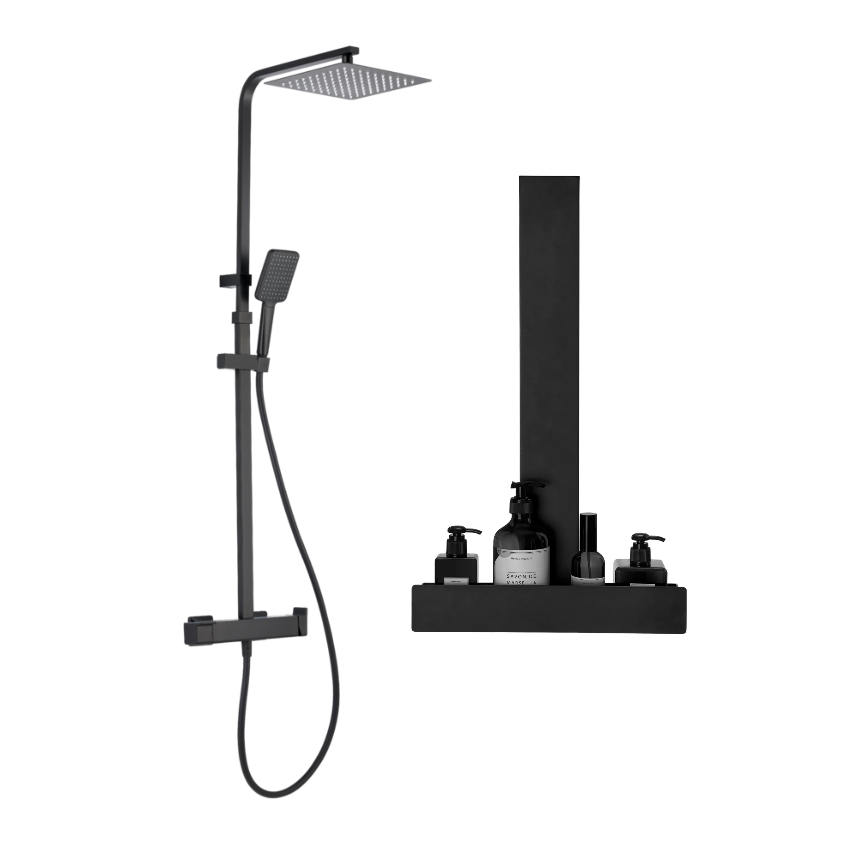 Colonne de douche avec robinet et étagère, STUDIO, SENSEA