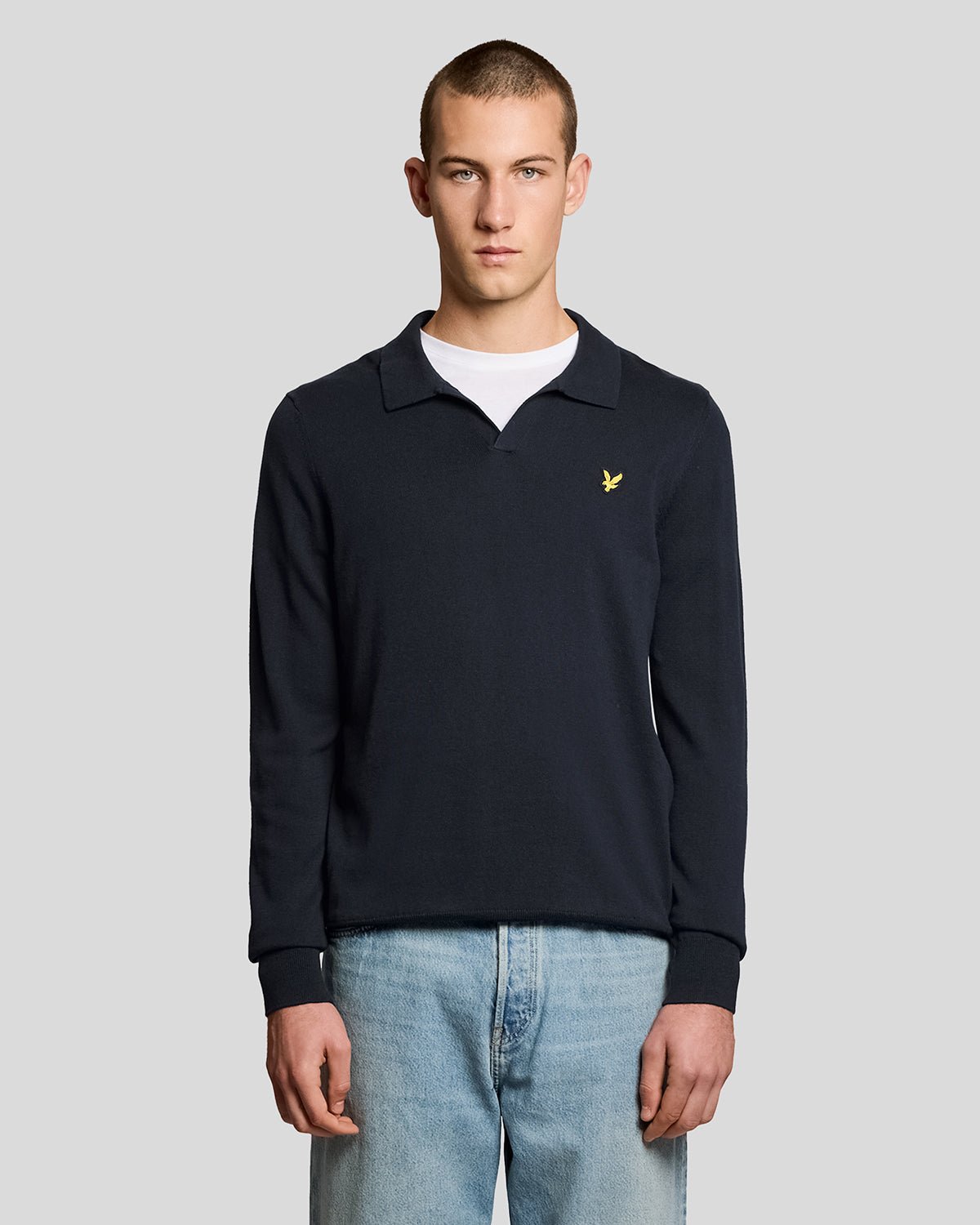Pull à col polo en coton, LYLE & SCOTT