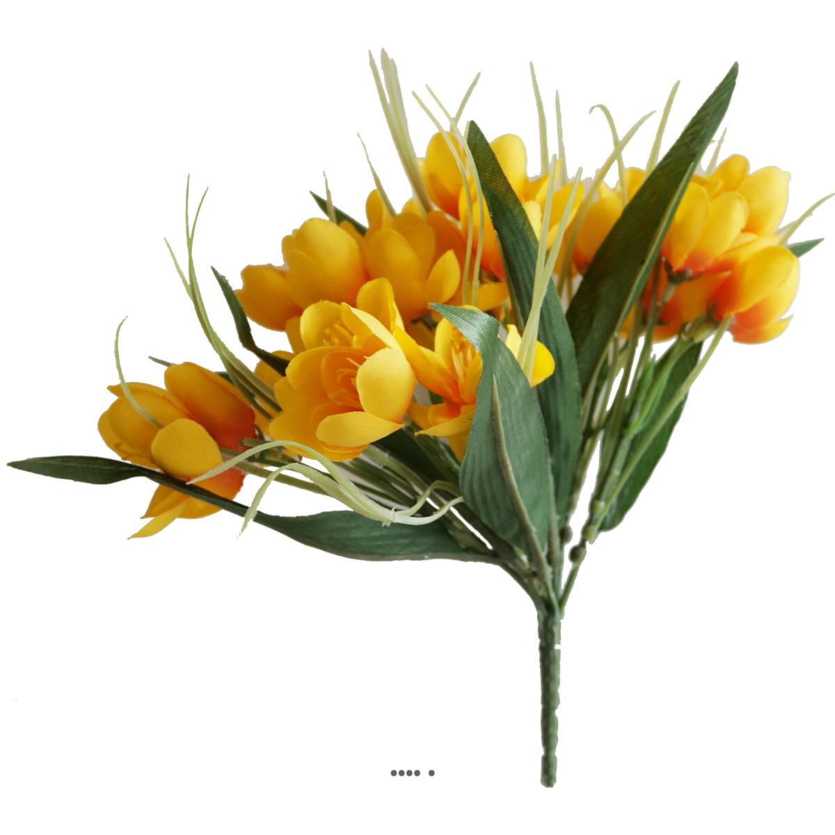 Bouquet de Crocus artificiels 31 fleurs tissu, ARTIFICIELLES