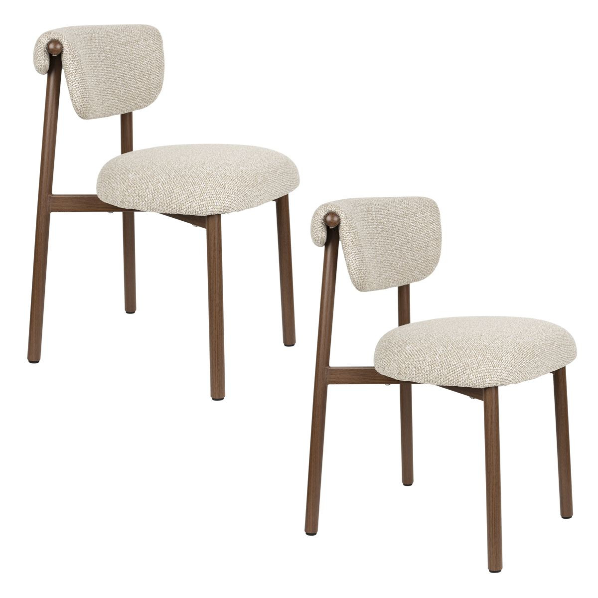 Chaise design empilable en tissu (lot de 2), LEE, BOITE A DESIGN