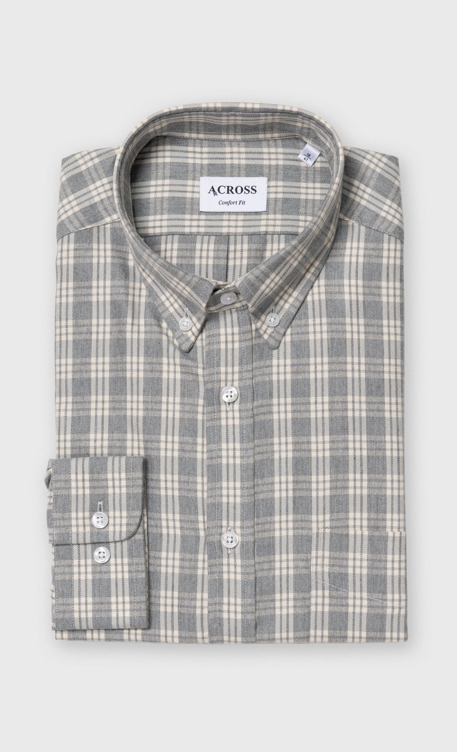 Chemise Confort fit à carreaux en flanelle e, ACROSS