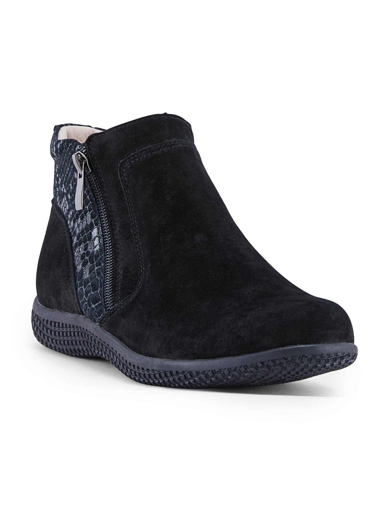 Bottines zippées cuir velours, PEDICONFORT