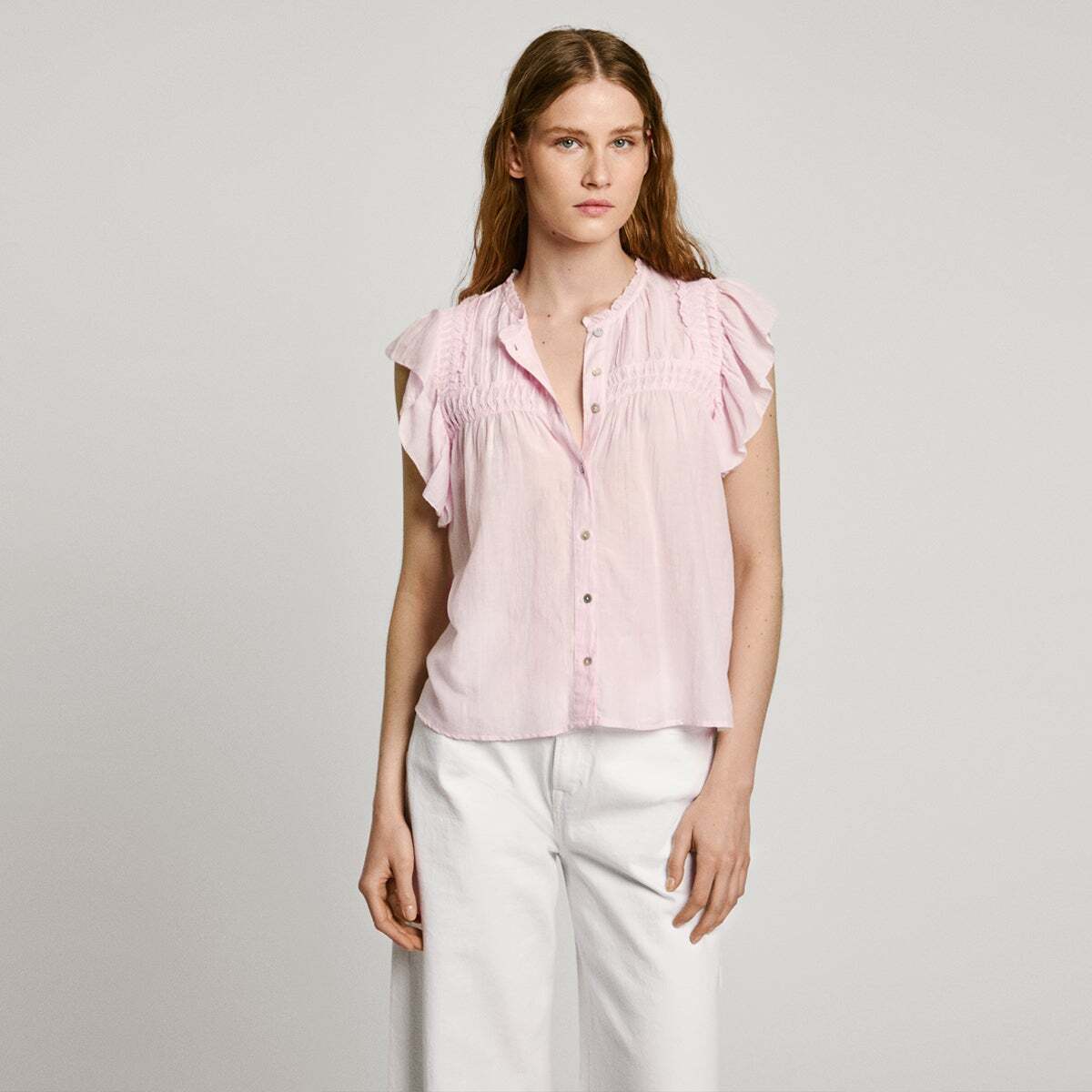 Blouse À Manches Courtes Avec Volants, PEPE JEANS