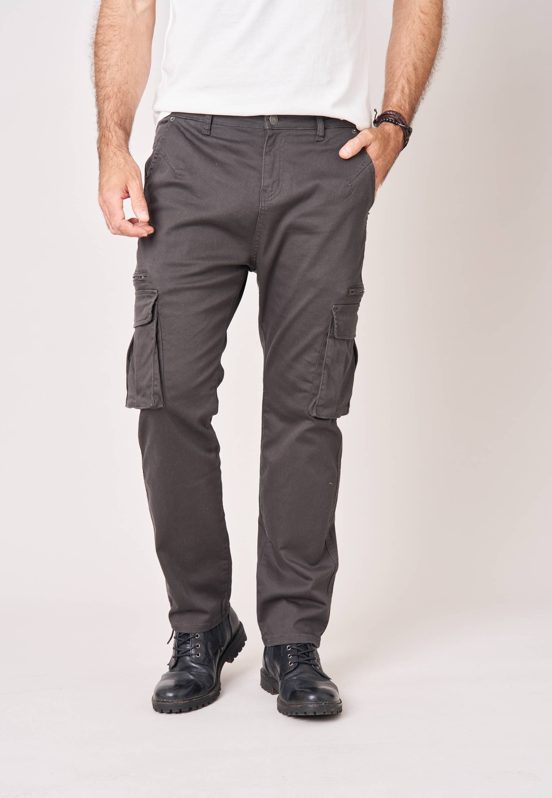 Pantalon regular homme en toile de coton GARENO, DEELUXE