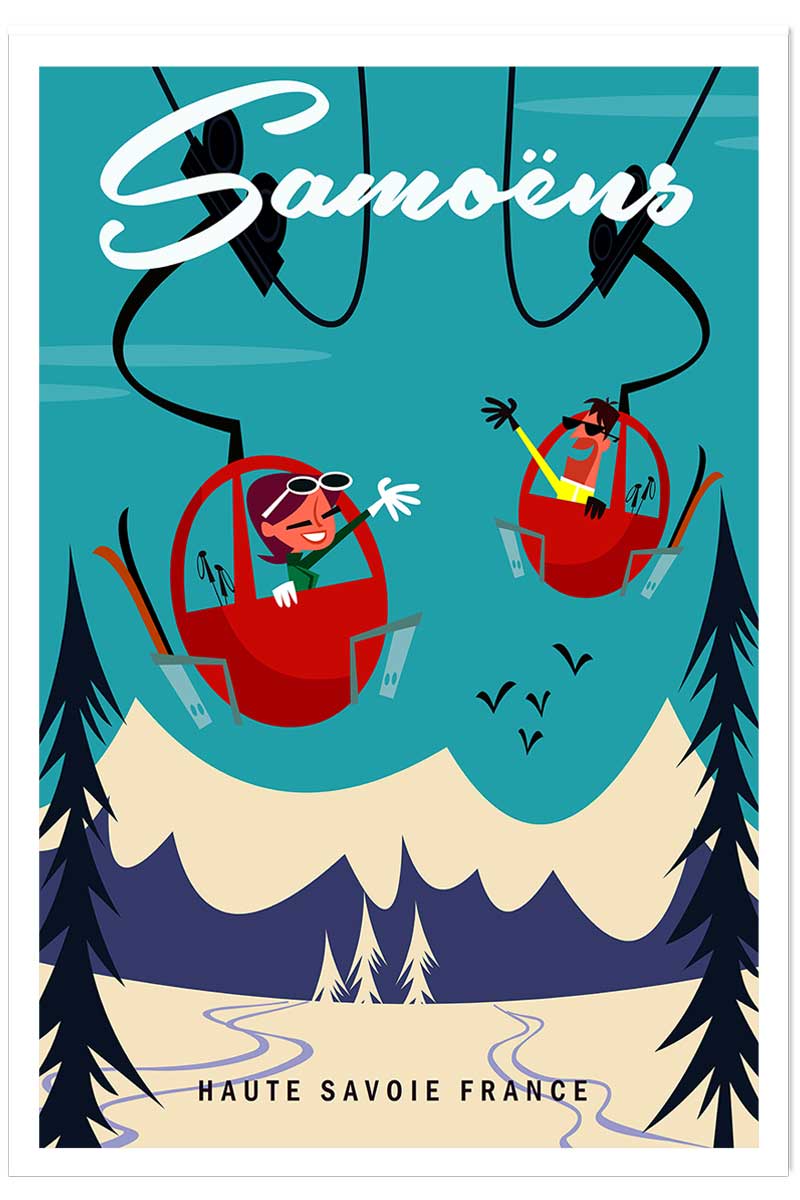 Poster ski à samoens, HEXOA