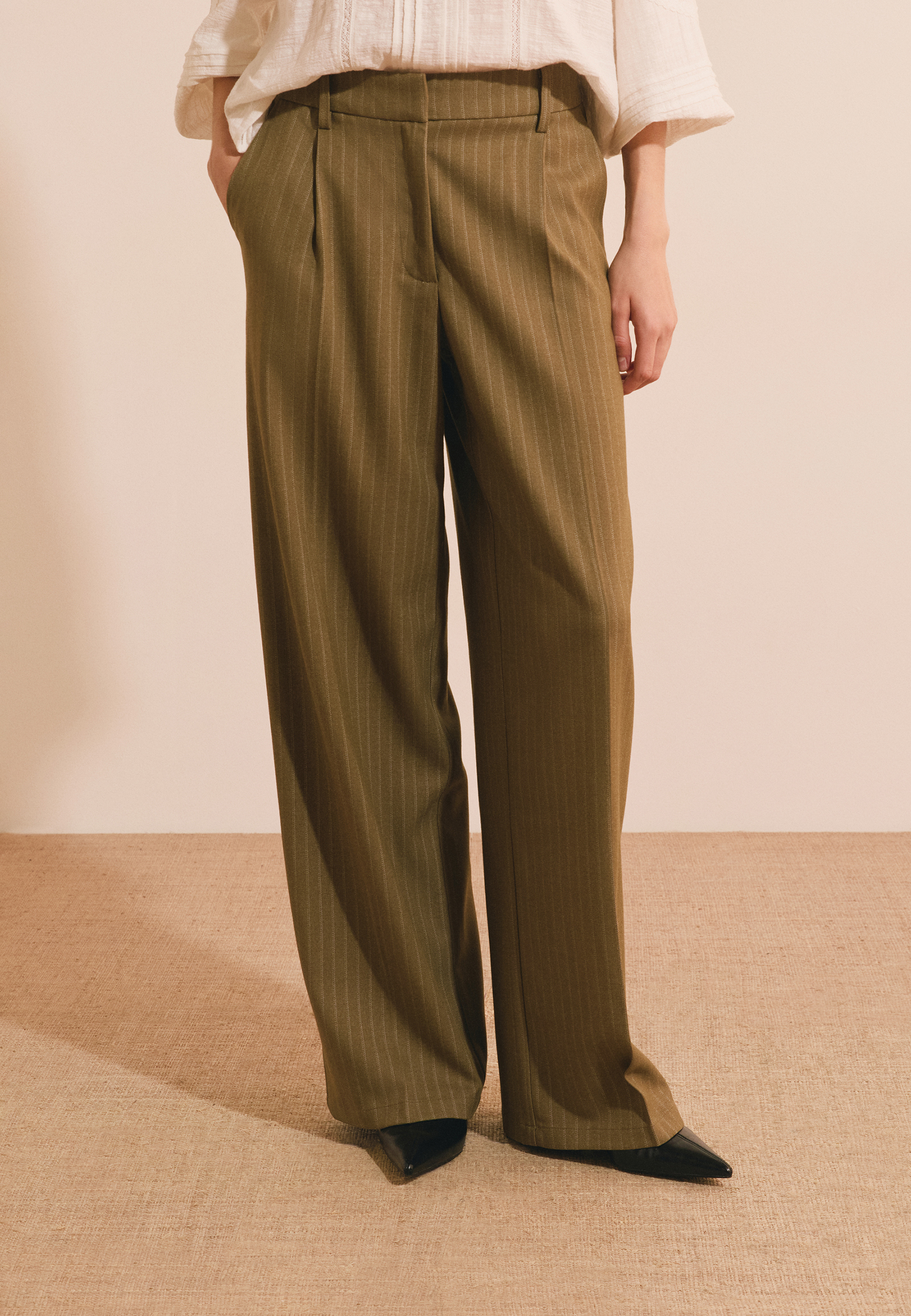 Pantalon droit à rayures tennis PERVANCHE RAY, ETAM