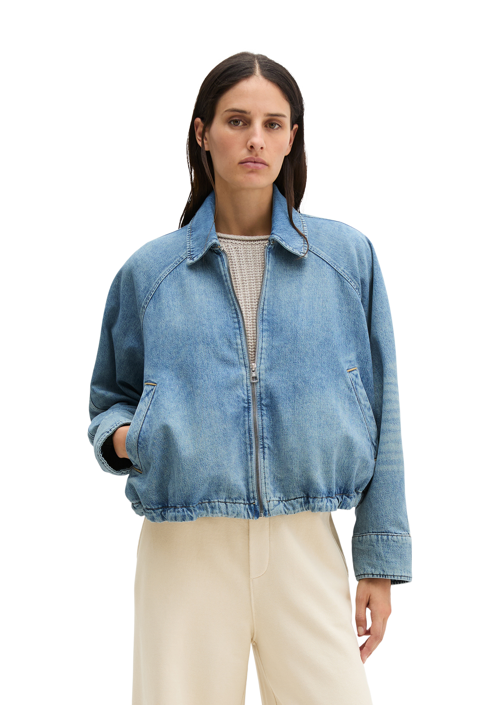 Blouson en jean relaxed en pur coton organique, MARC O'POLO