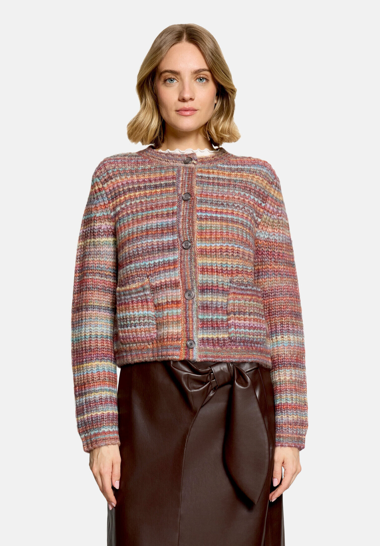 Cardigan en maille à encolure ronde, CARTOON