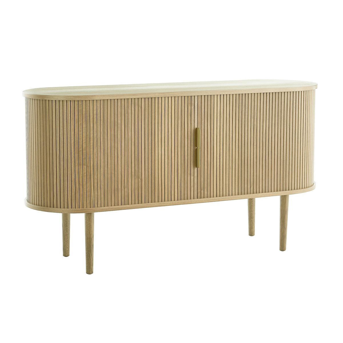 Bureau vintage avec rangements portes coulissantes bois clair chêne L130 cm  EPIC - Miliboo