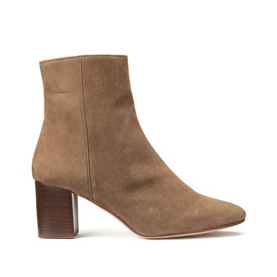 Nubuck Ankle Boots with Block Heel LA REDOUTE COLLECTIONS