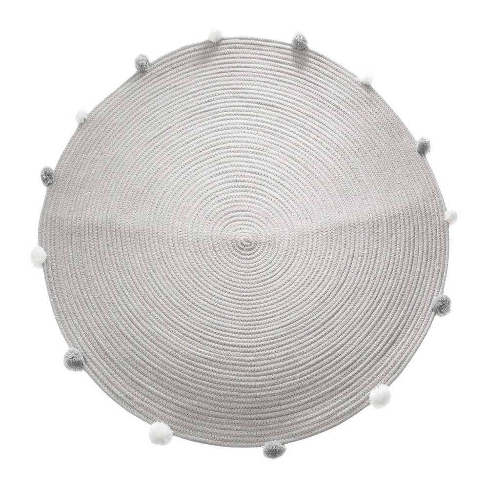 Tapis Gros Pompons 90 Gris, ATMOSPHERA