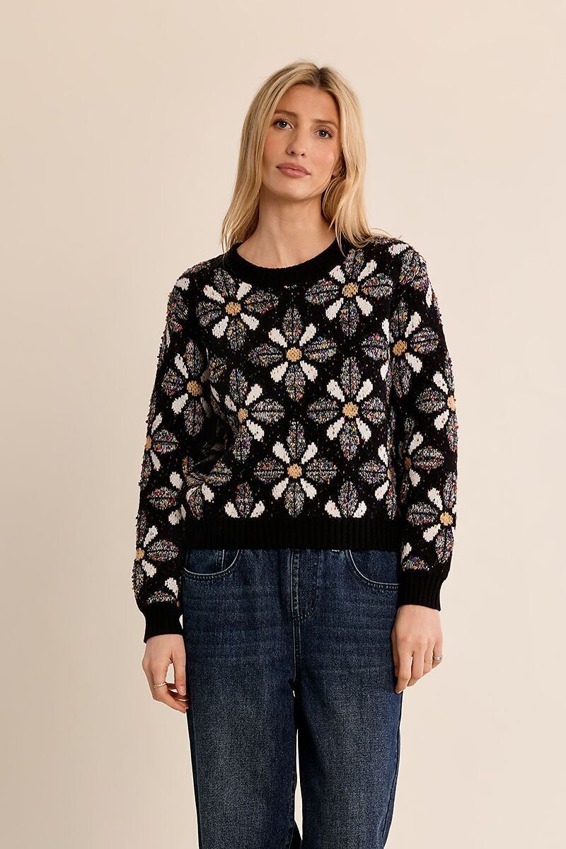 Maglione a collo rotondo, con stampa jacquard, MOLLY BRACKEN