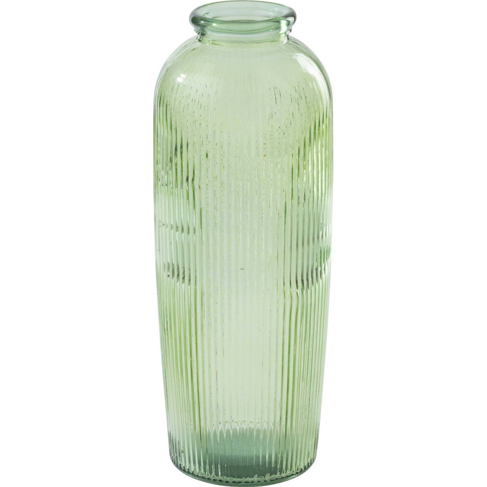 Vase décoratif strié en verre, RECOLLECTION