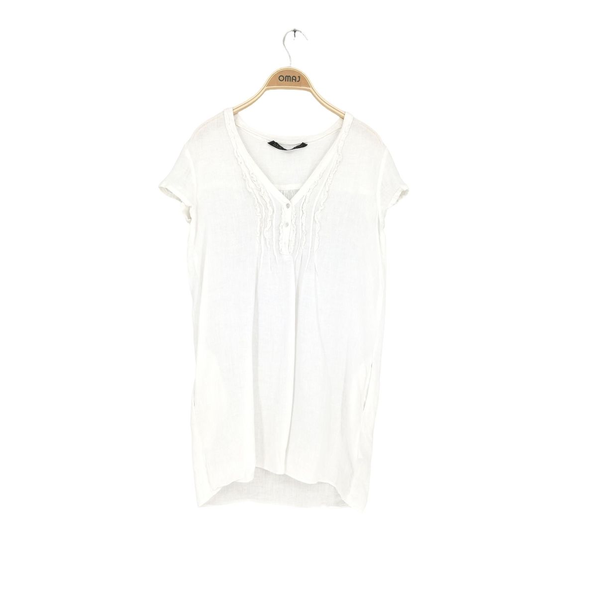 Tunique en deals lin femme zara