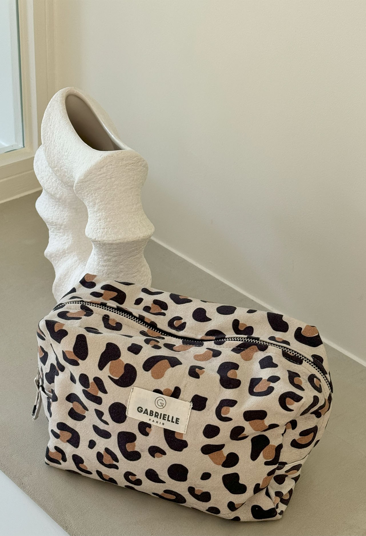 Trousse de toilette en coton, LÉOPARD, GABRIELLE PARIS