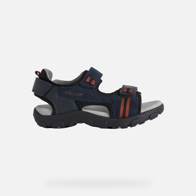 Sandales Jr Sandal Strada Bleu Marine/rouge Foncé Geox | La Redoute