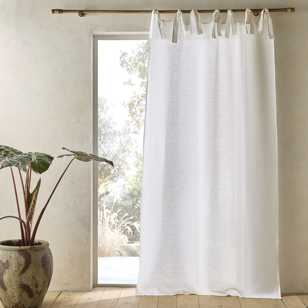 Colin Pure Linen Curtain with Knots