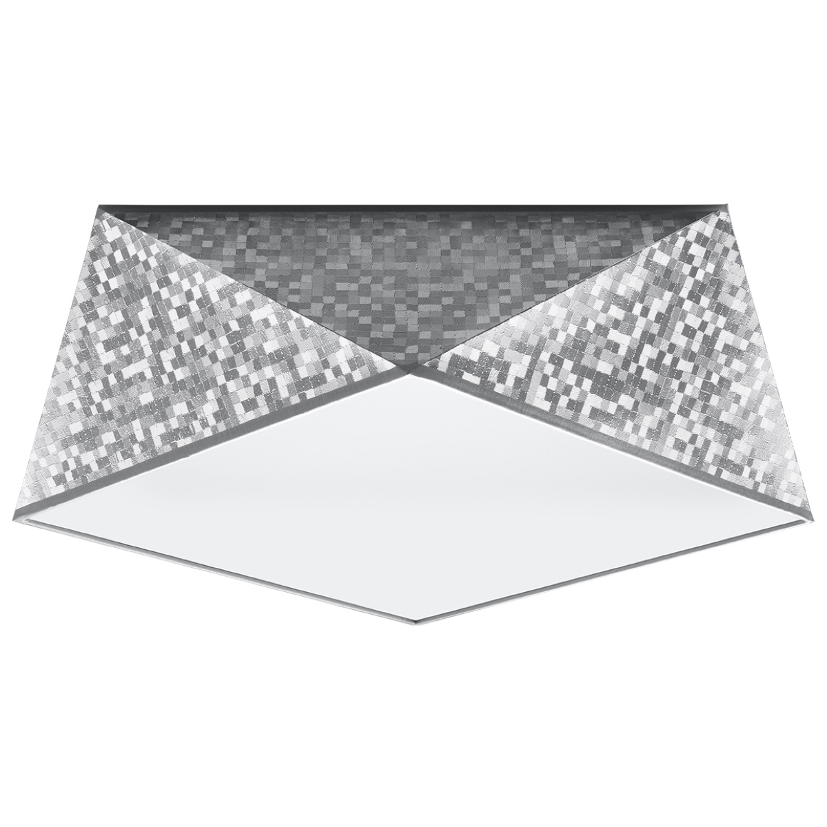 Plafonnier PVC Argent E27 2 Hexa, EDEN