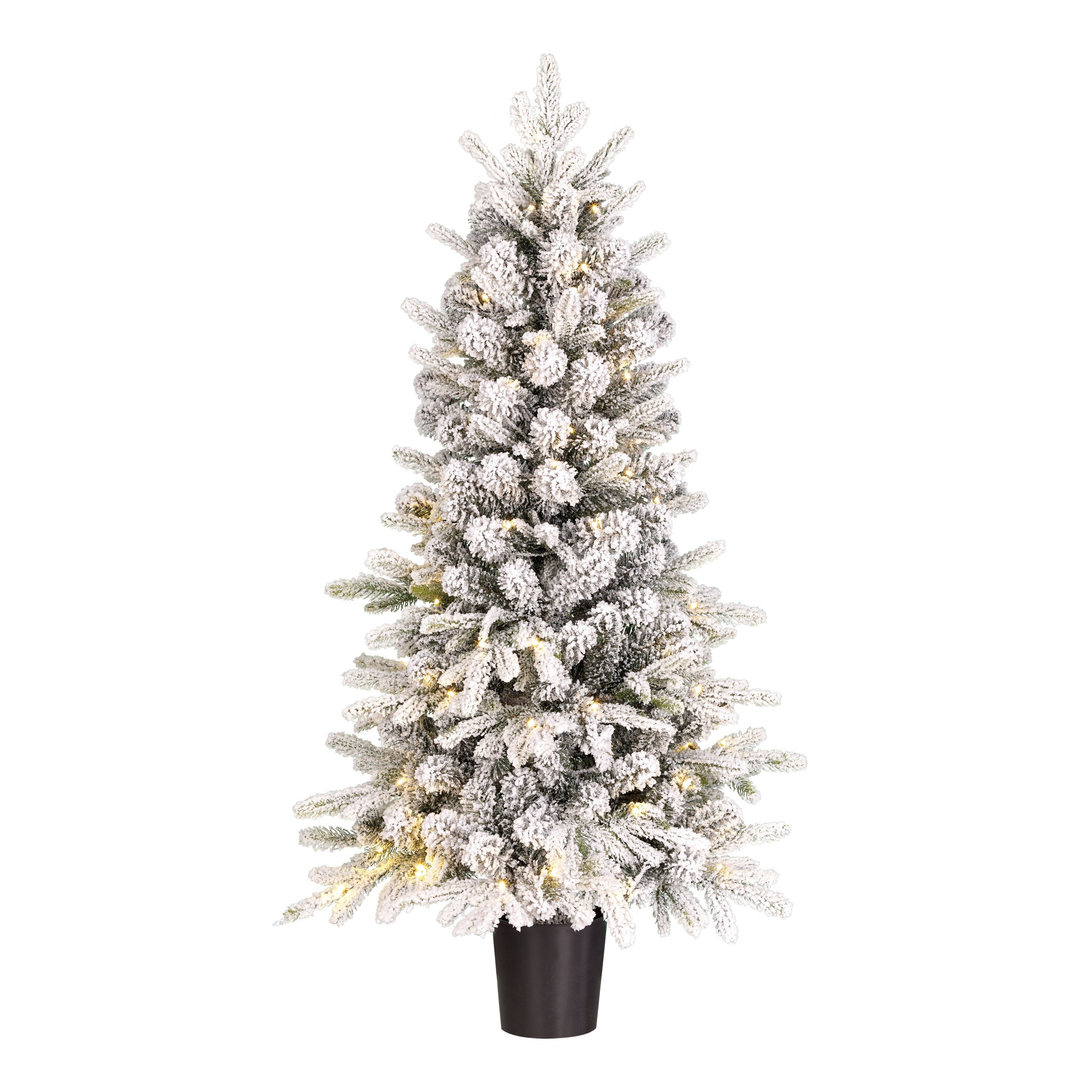 Sapin de Noël artificiel enneigé avec LED H120 cm GRIMSHAW, BLACK BOX TREES