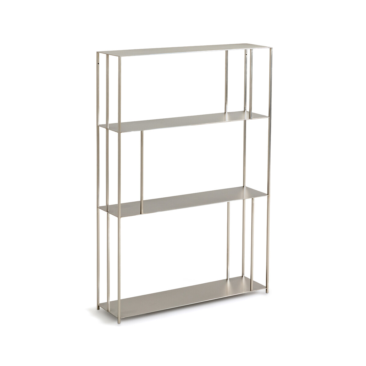 Product photograph of Parallel Xs Slim Nickel Bookcase H117cm from La Redoute UK