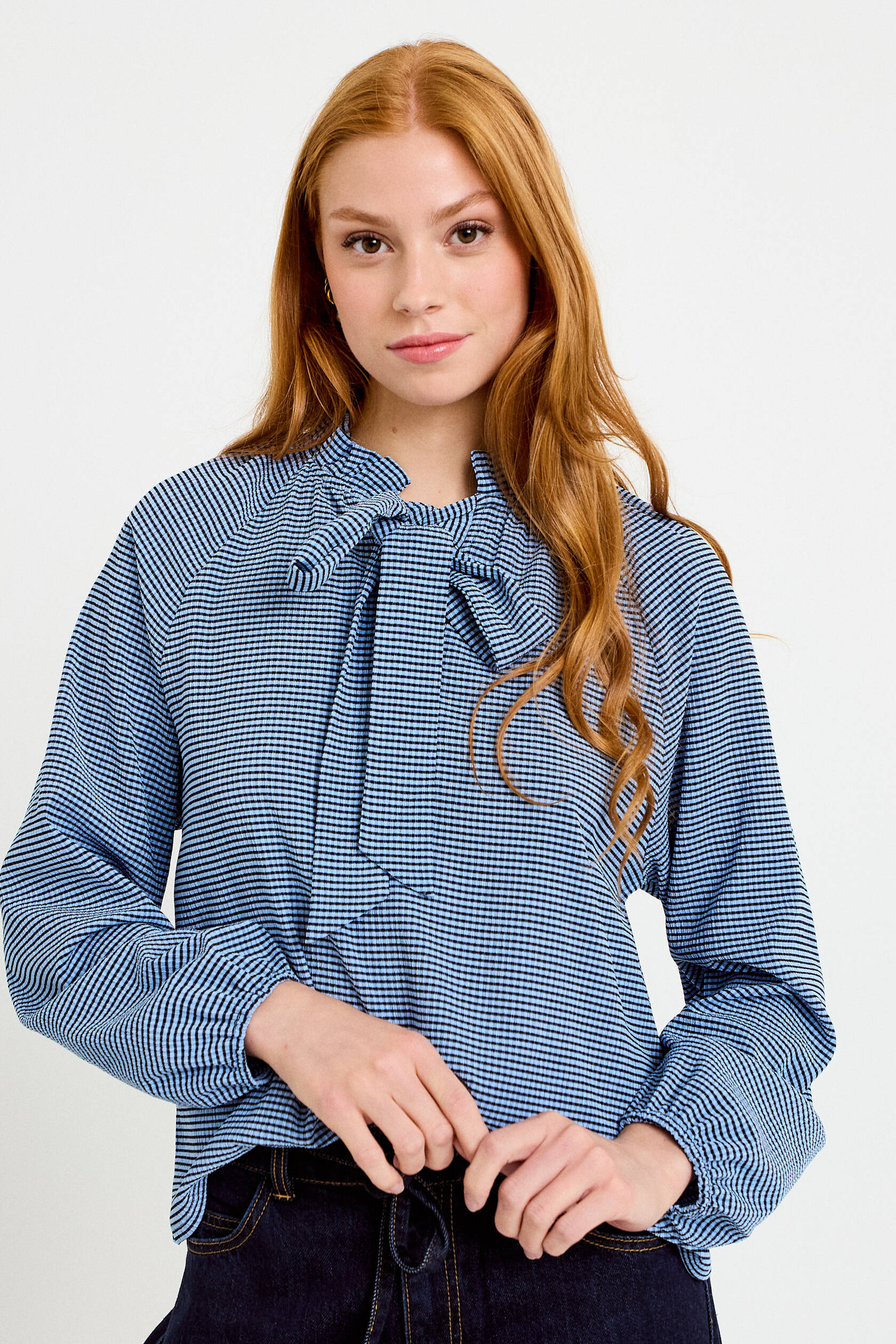 Blouse col montant manches longues, CACHE CACHE