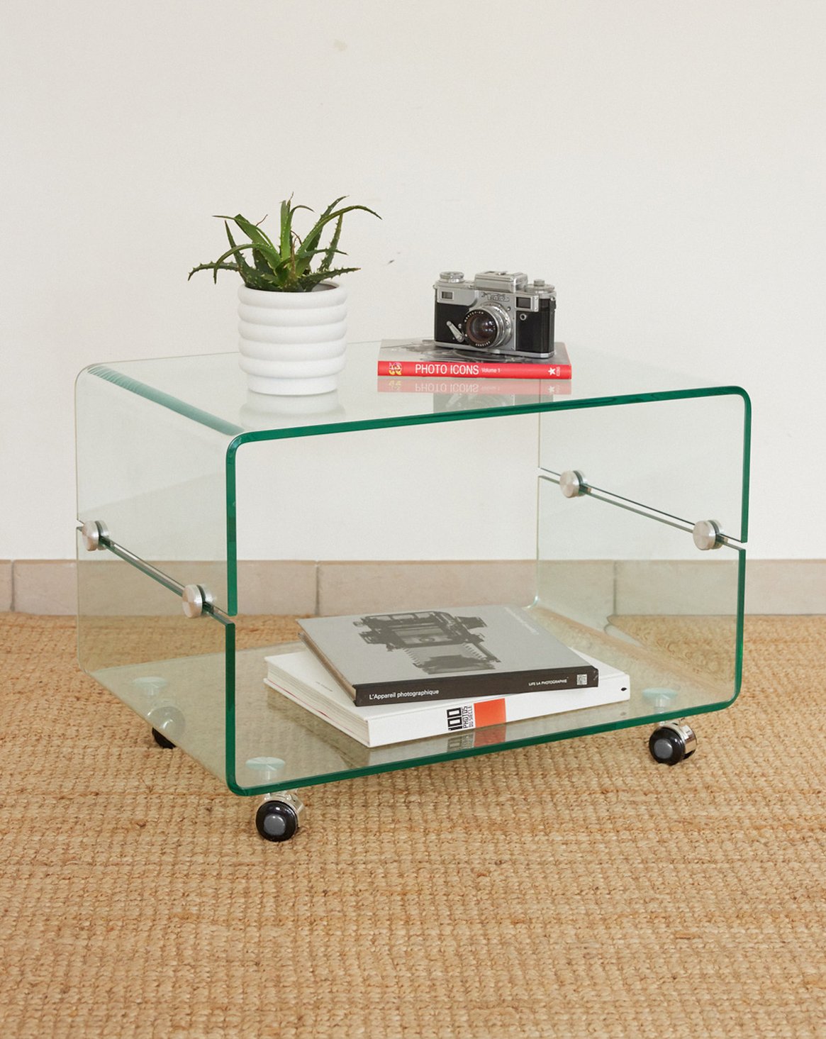 Table basse en verre Donna N°1658 - Bon état, DEBONGOUT