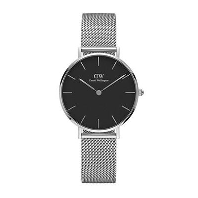 Montre analogique petite argent noir argent Daniel Wellington