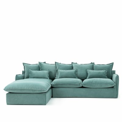 Odna Left-Hand Facing Corner Sofa Bed in Velvet LA REDOUTE INTERIEURS