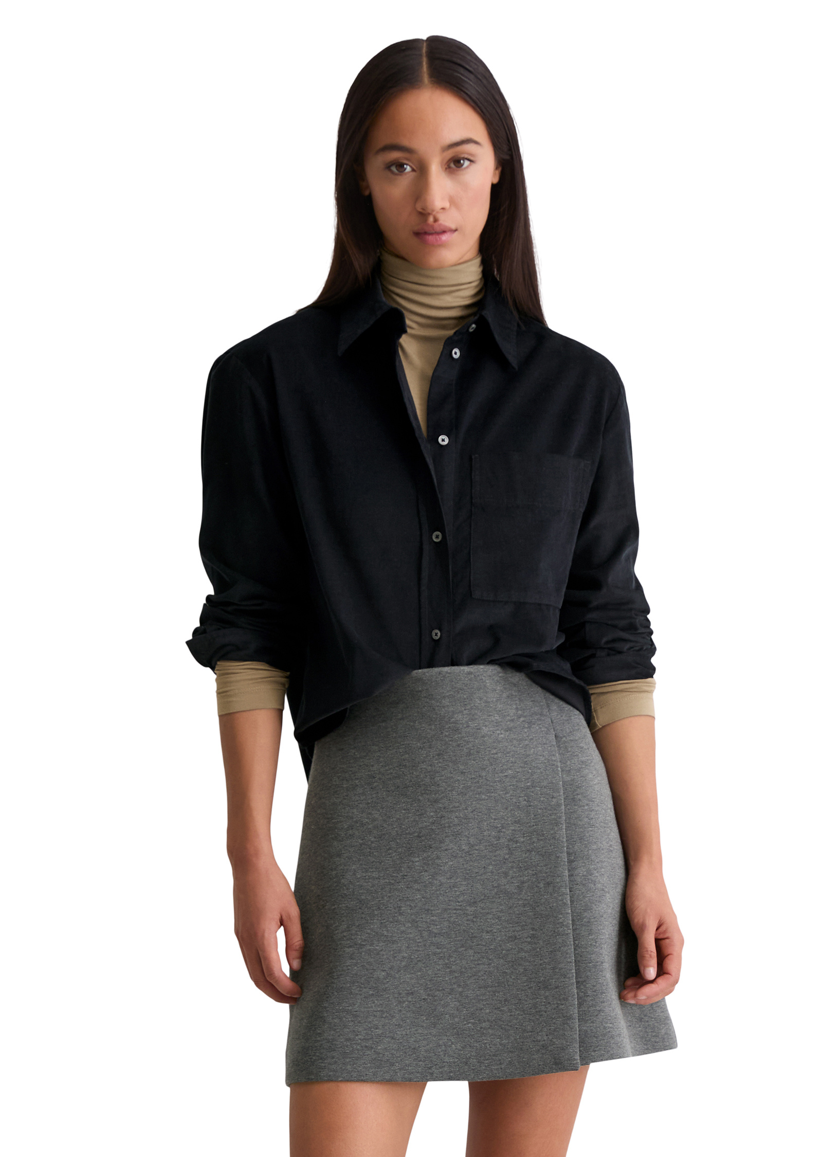 Blouse en velours côtelé fin relaxed en doux mélange de coton et de lyocell, MARC O'POLO