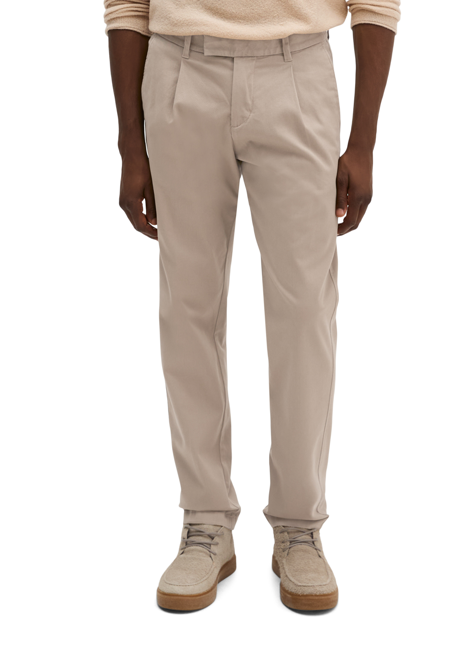 Pantalon chino modèle Osby à plis, coupe fuselée en mélange de coton bio, MARC O'POLO
